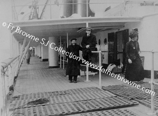 THE AMERICAN LINE PHILADELPHIA (FORMERLY THE IMMAN LINE CITY OF PARIS) ON THE PROMENADE DECK